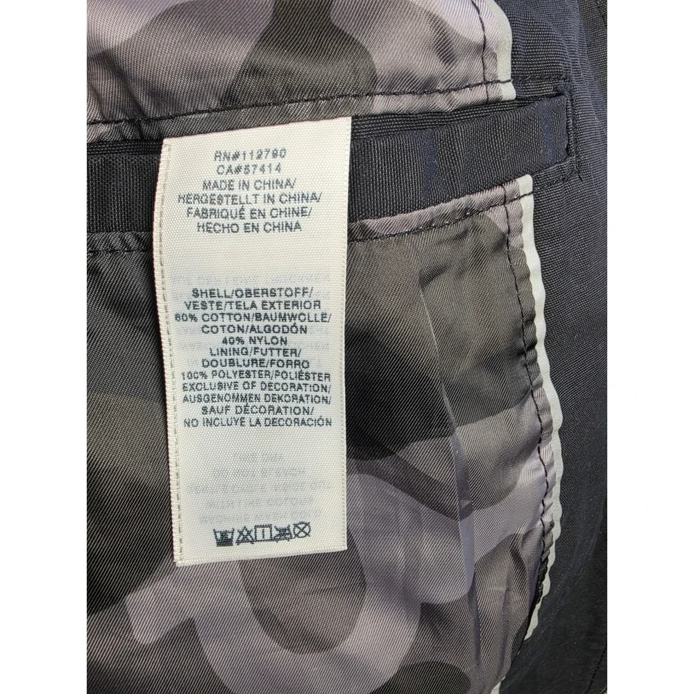 True Religion Moto Jacket‎ Mens Large Black Camo Lined Zip Hood Biker Reflective